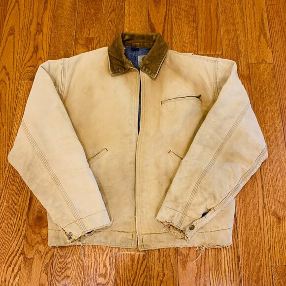Vintage Distressed Carhartt Detroit Fully Lined Canvas Work Jacket - Picture 1 of 16